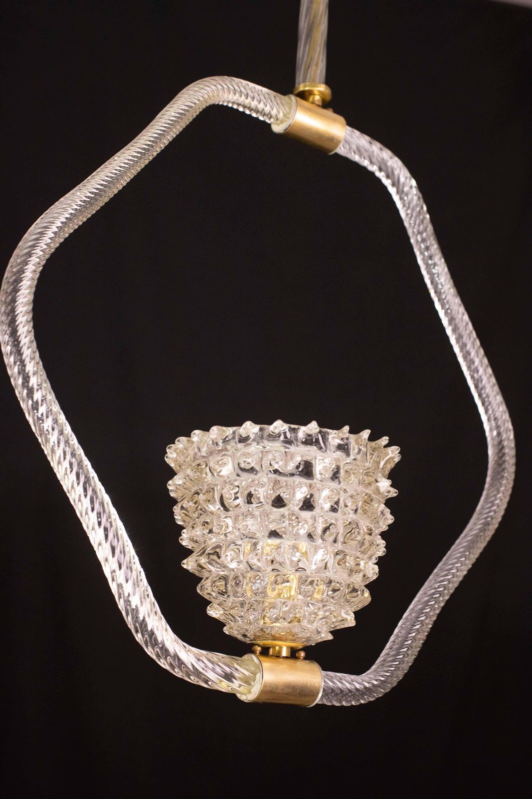 Charming Clear Rostrato Murano Glass Chandelier By Barovier & Toso, 1940s photo for sale