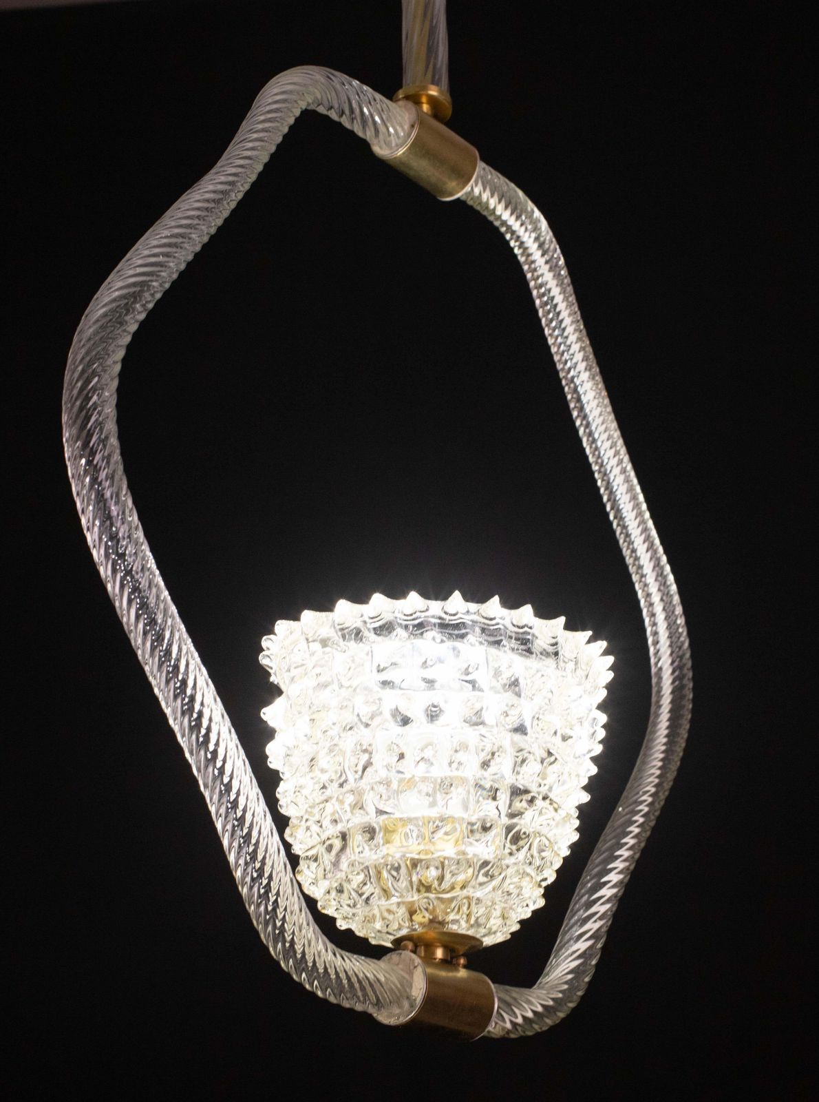 Charming Clear Rostrato Murano Glass Chandelier By Barovier & Toso, 1940s photo Lighting