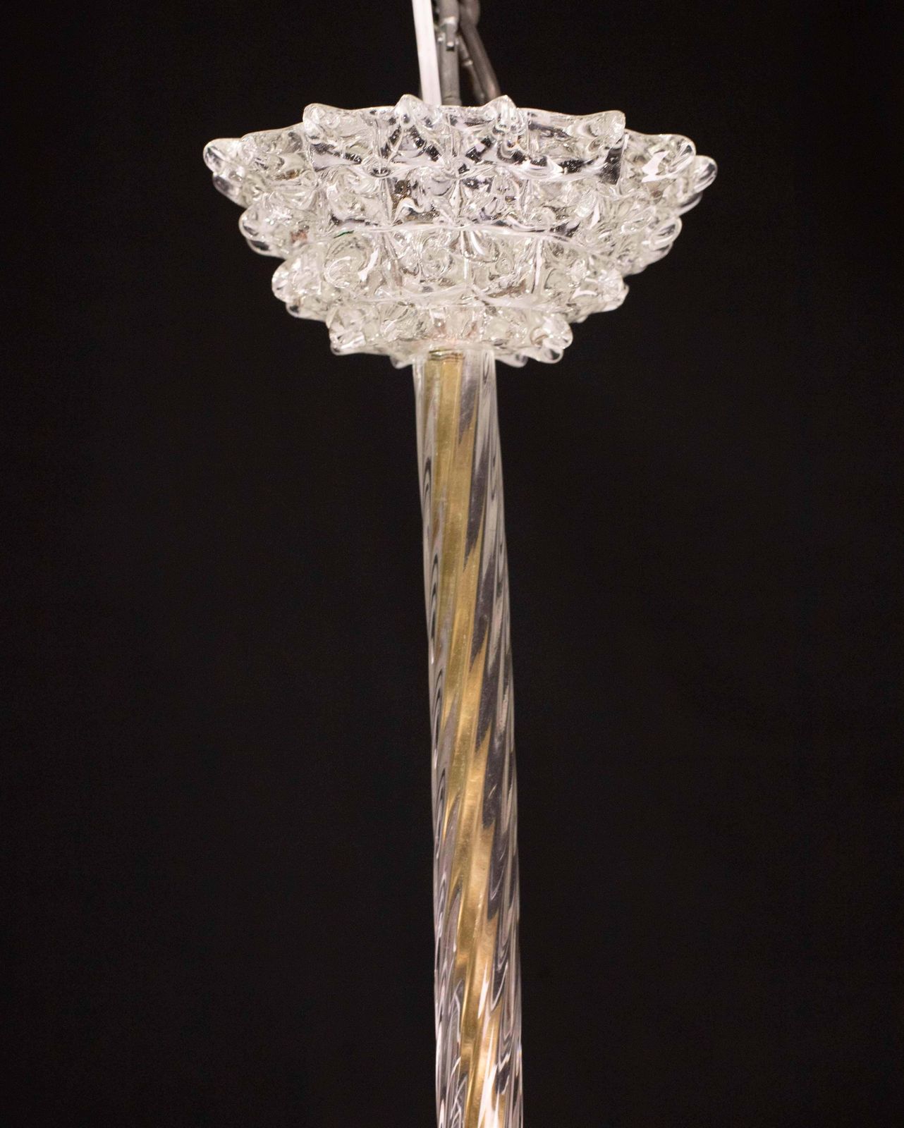 Charming Clear Rostrato Murano Glass Chandelier By Barovier & Toso, 1940s photo vintage