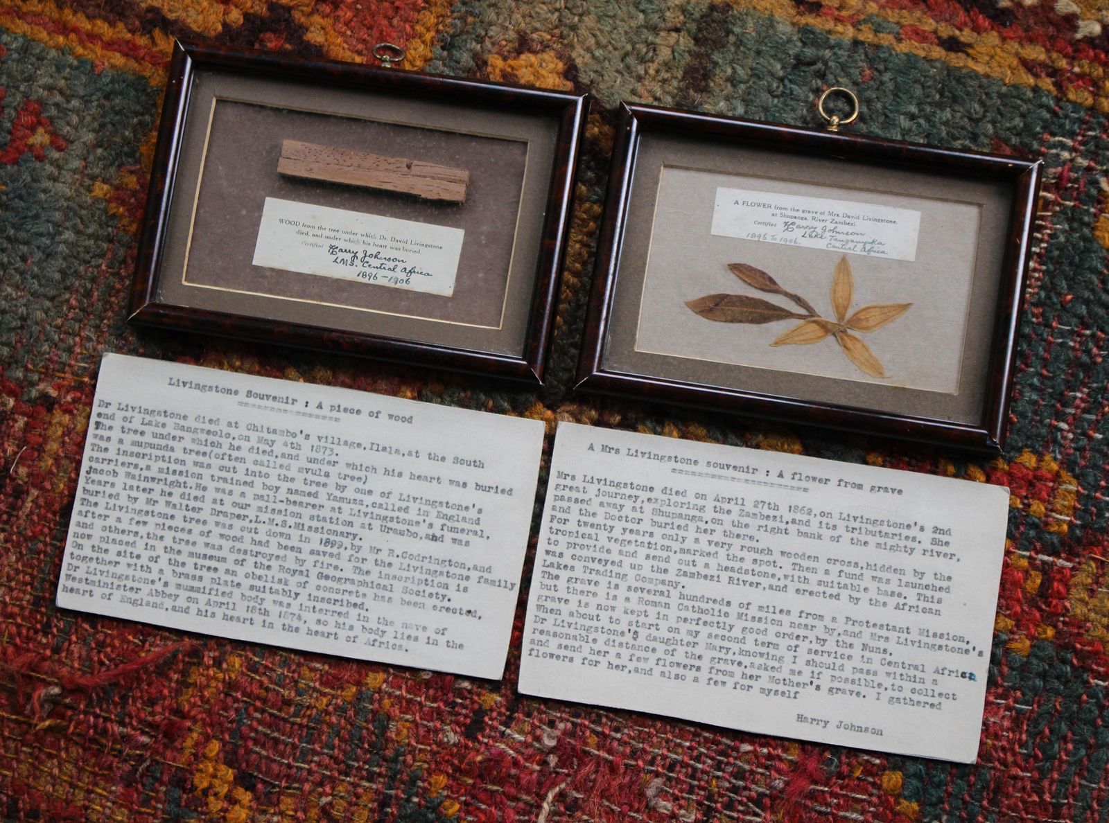 2546.0 19th Century Mary & David Livingston Memorial Relic Heart Buried Beneath 1896 photo