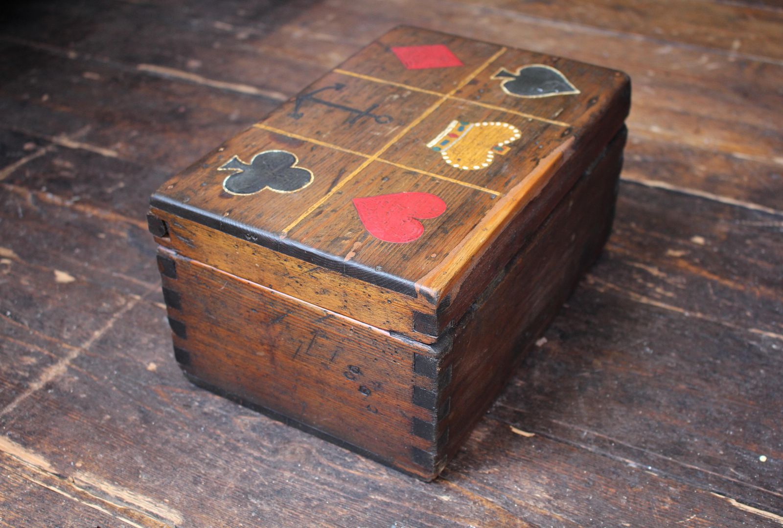 photo buy Early 20th Century English Maritime Sailors Gambling Game Box  ‘Crown & Anchor'