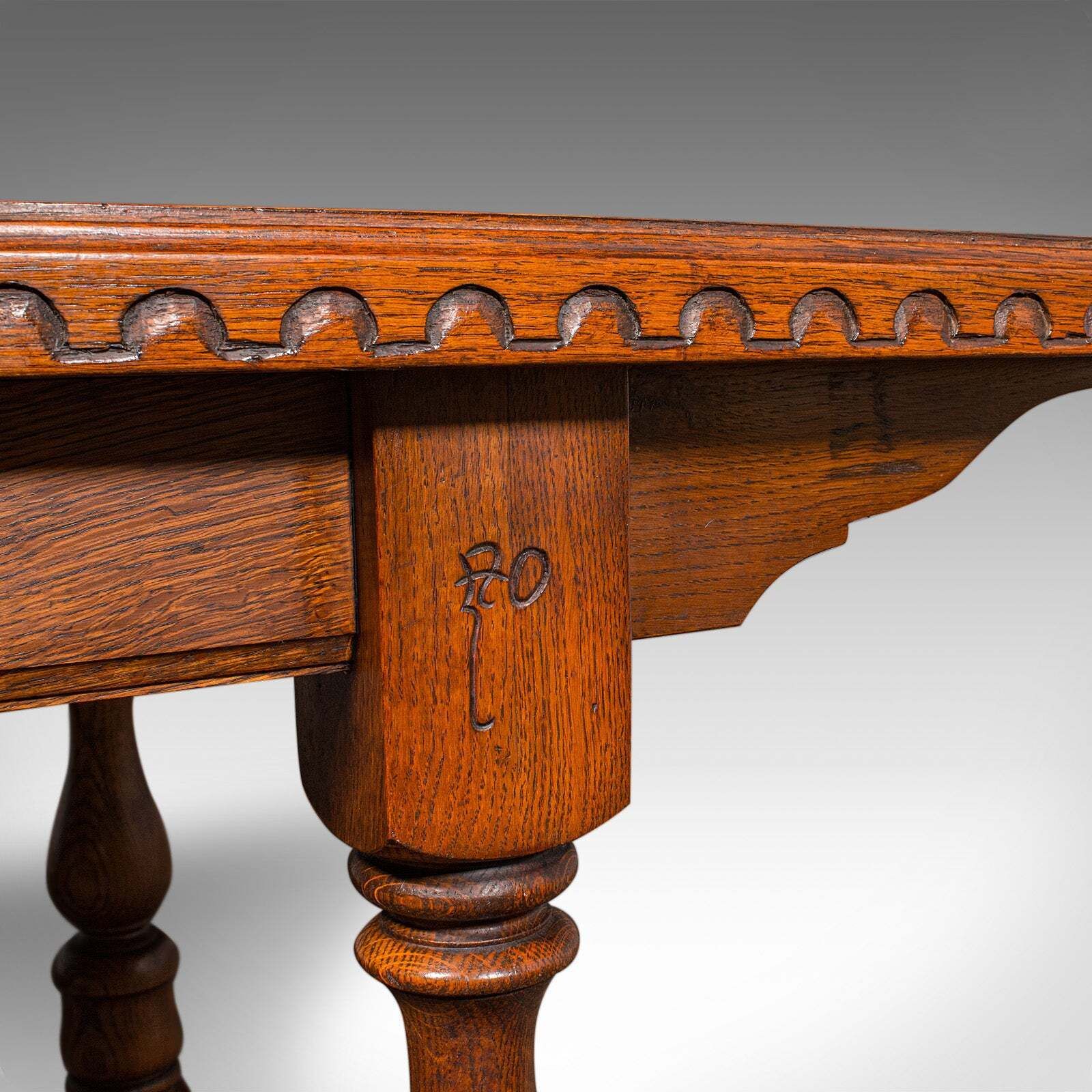 photo furniture 6 Seat Antique Dining Table, English, Oak, Country Kitchen, Refectory, Edwardian