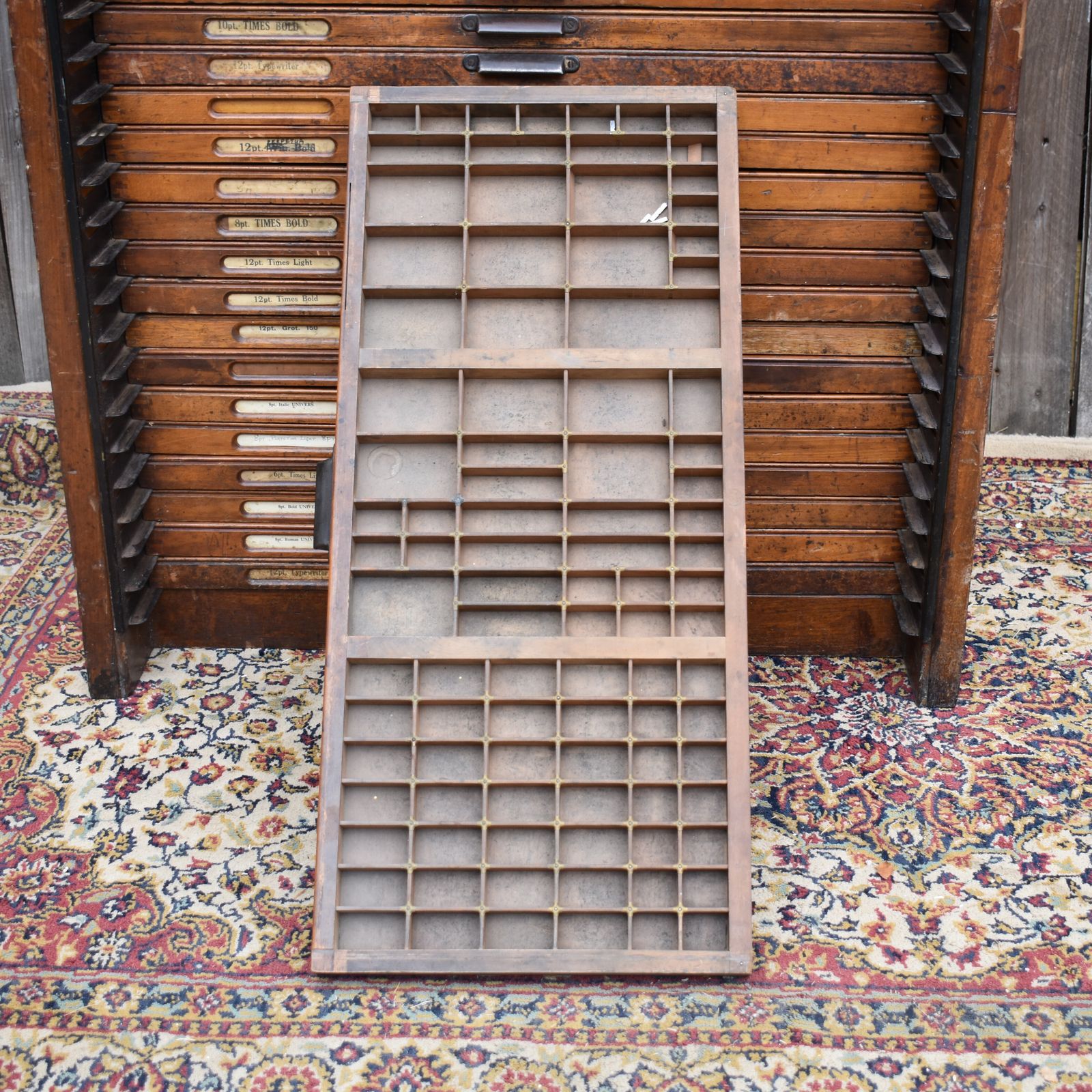 2495.0 Antique Stephenson Blake Letterpress Printers Type Collector Drawer Tray Cabinet photo