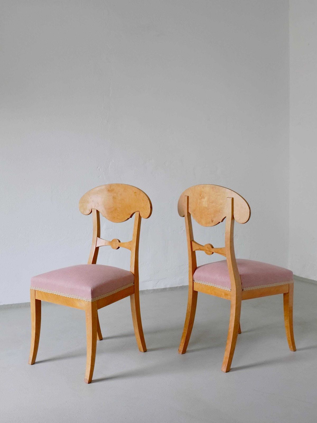 6 Mix & Match Swedish Biedermeier Golden Birch Chairs photo furniture