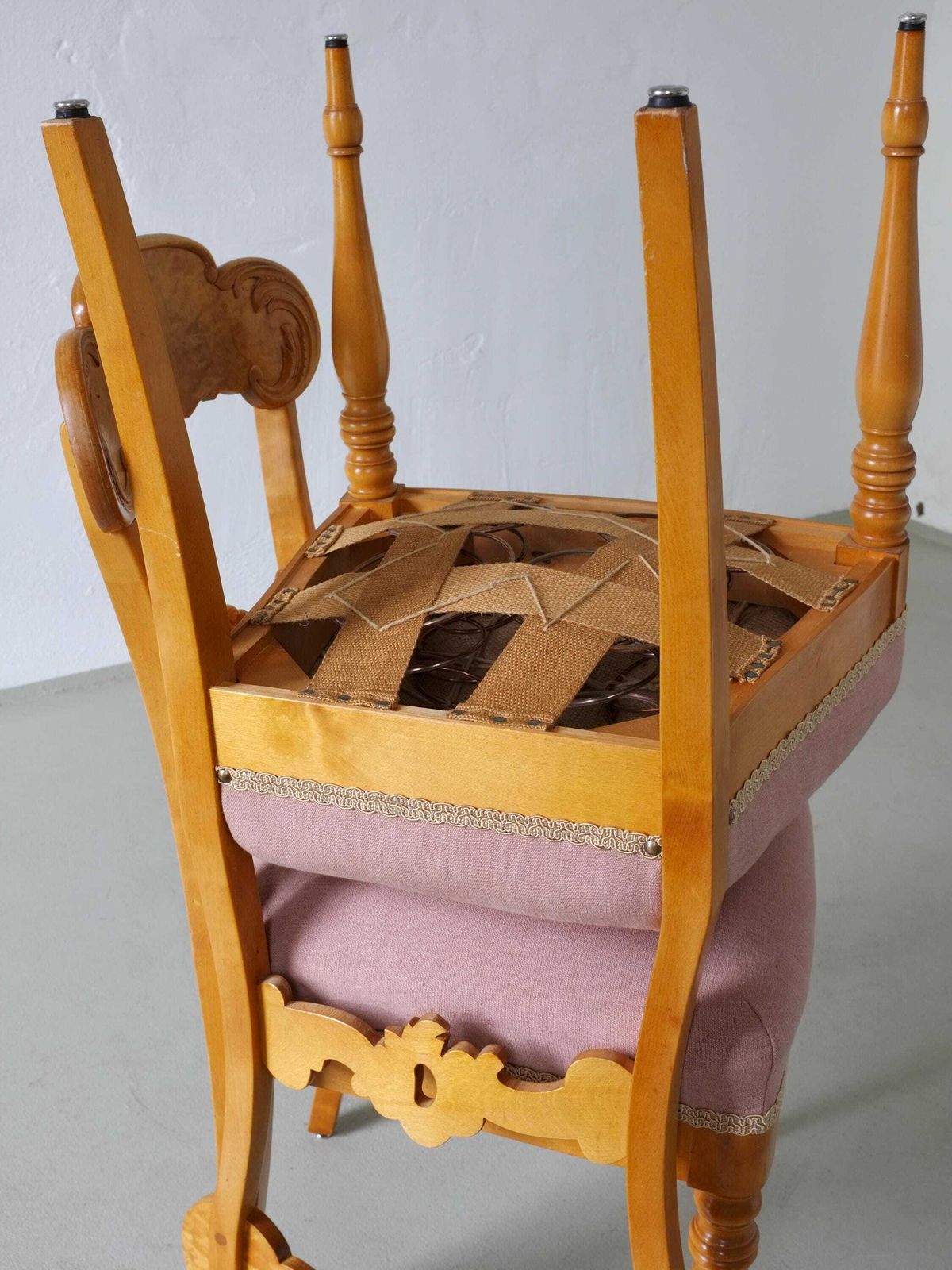 6 Mix & Match Swedish Biedermeier Golden Birch Chairs photo vintage