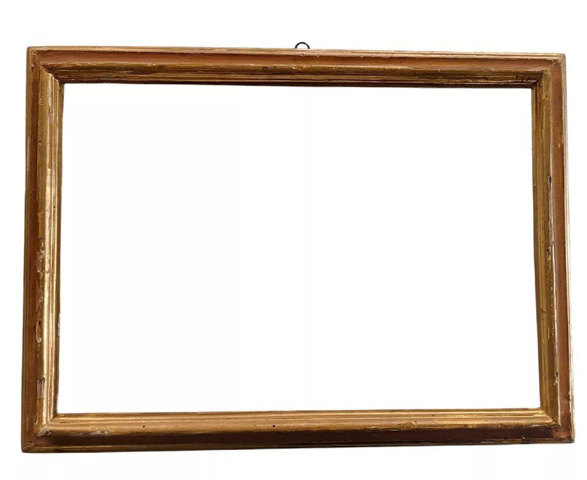 Antique Italian Gilded And Lacquered Frame From The 18th Century