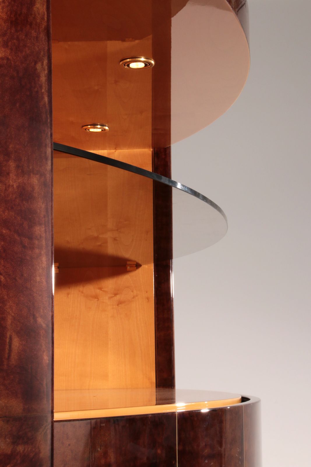 Iconic Aldo Tura Brown Goatskin Bar Cabinet photo furniture