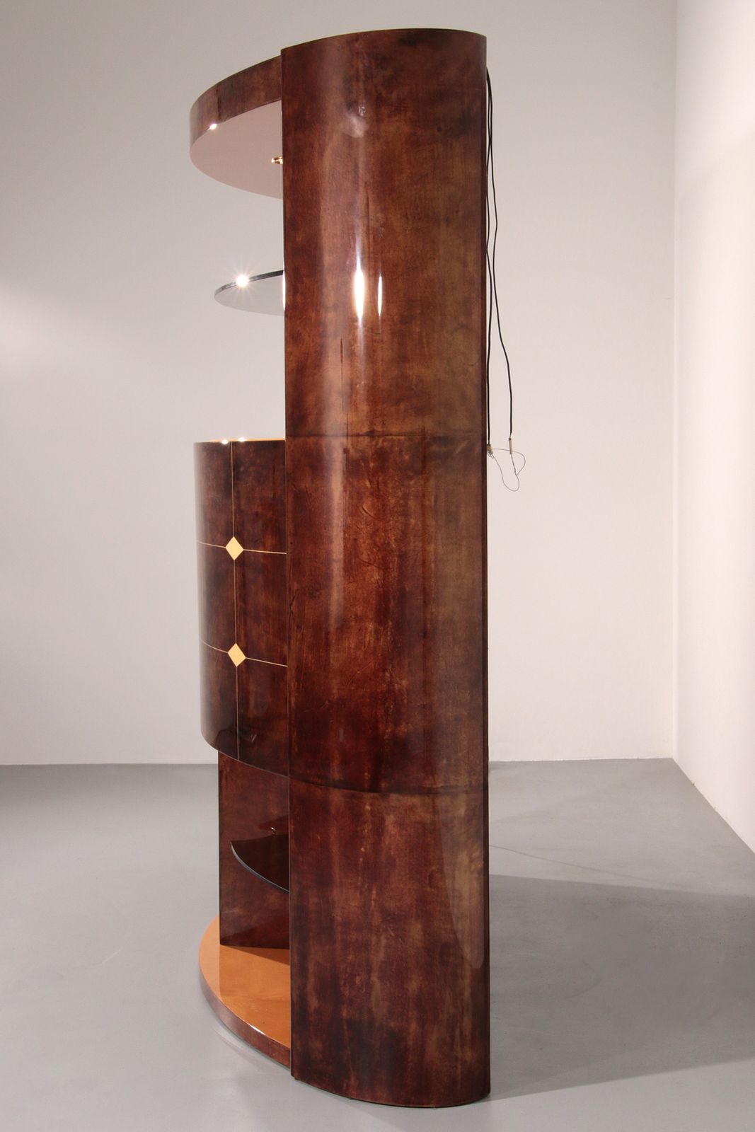 Iconic Aldo Tura Brown Goatskin Bar Cabinet photo 45000.0
