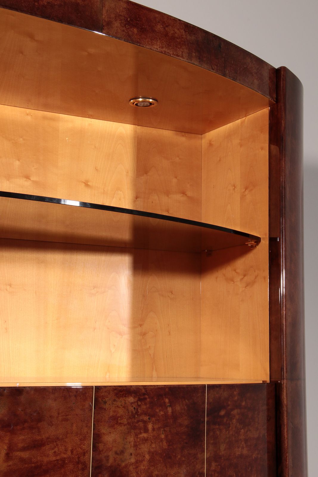 Iconic Aldo Tura Brown Goatskin Bar Cabinet photo buy