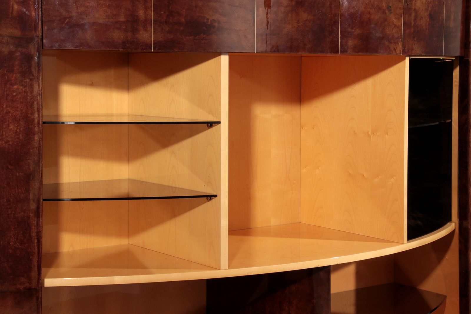 45000.0 Iconic Aldo Tura Brown Goatskin Bar Cabinet photo