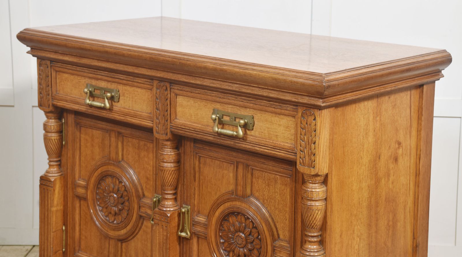 Carved Oak Two Door Sideboard By Maple And Co photo vinterior
