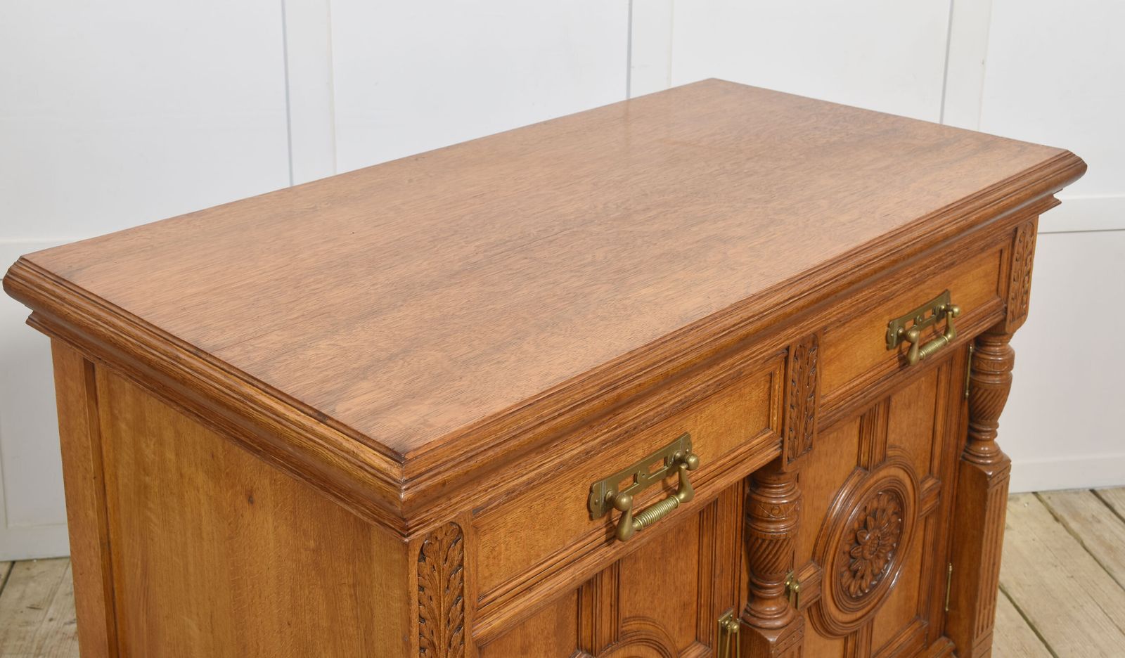 photo for sale Carved Oak Two Door Sideboard By Maple And Co