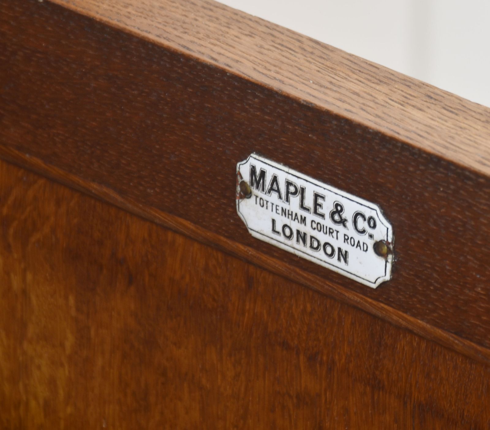 photo vintage Carved Oak Two Door Sideboard By Maple And Co