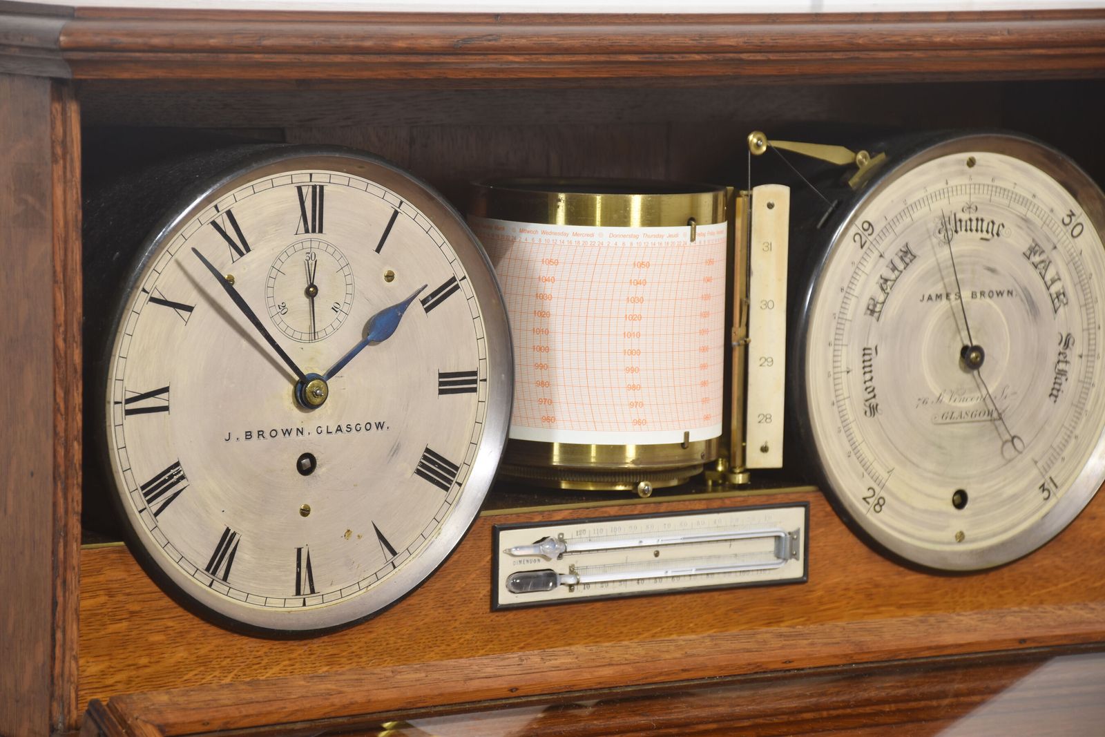 Oak Cased Weather Station photo buy