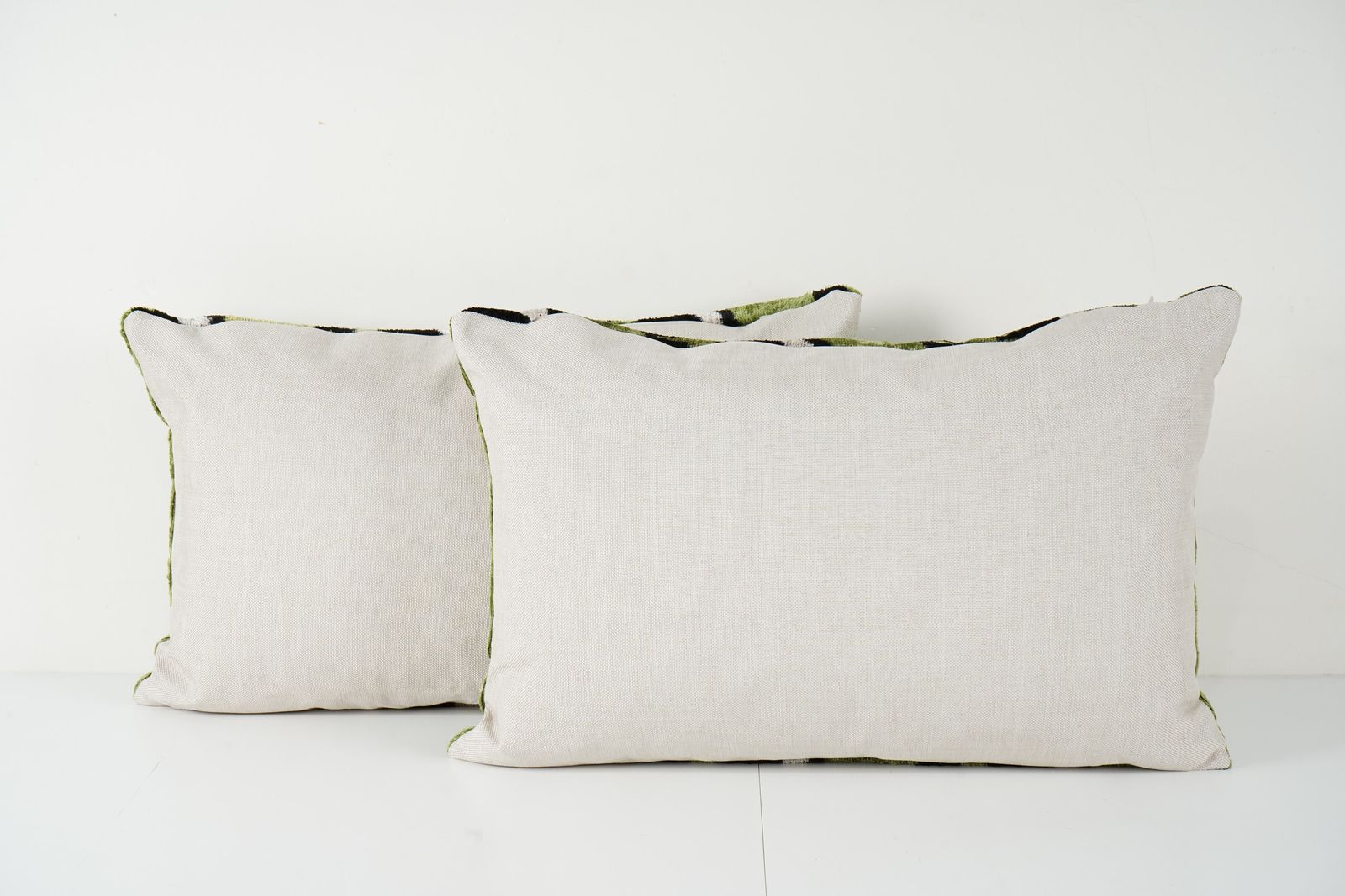 Eye Design Ikat Velvet Pillow Cover   Green Evil Eye Style Cushion   A Pair photo Textiles