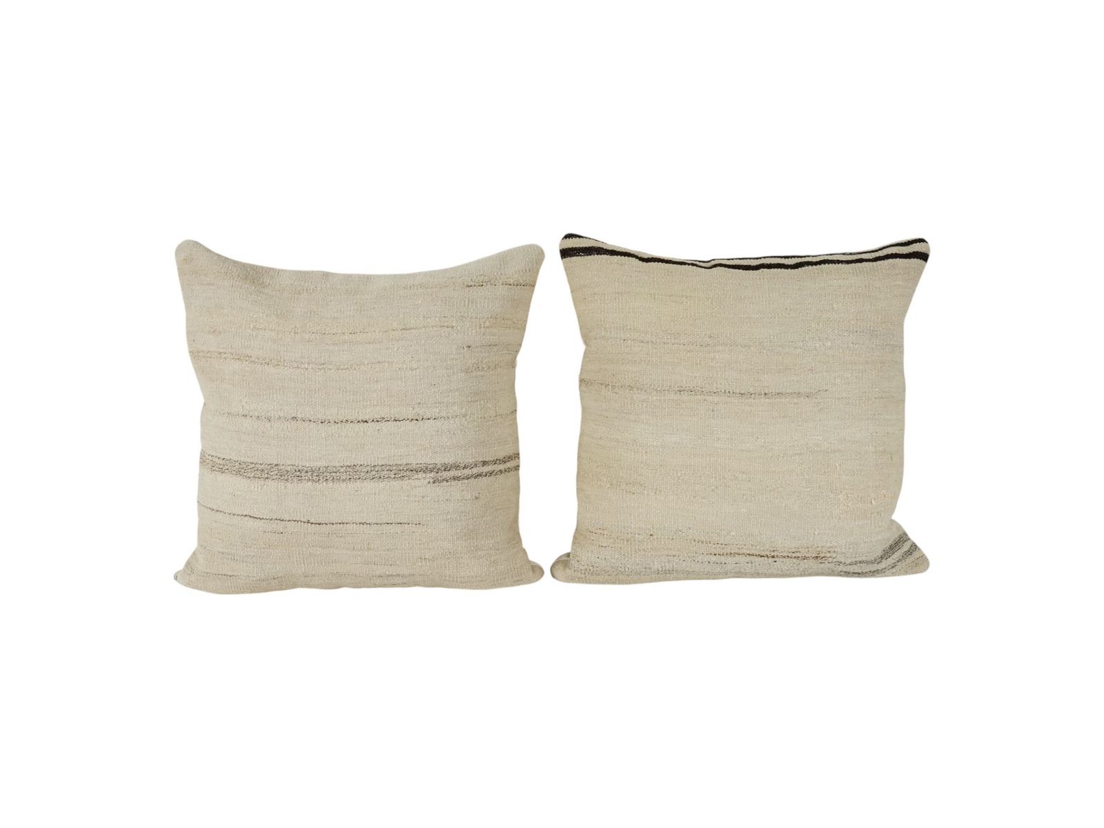 Set Anatolian Hemp Kilim Kilim Cover, Wool Sofa Rug Pillow Cover ,Turkish Organic Pillow Cover Decorative Pillow Cushion