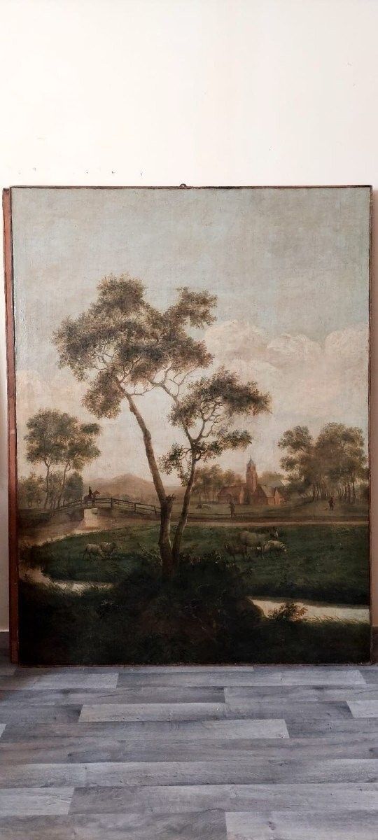 Large Oil Painting Canvas 2m X 1.5m Animated Landscape Charles Loui Verboeckhen photo vinterior