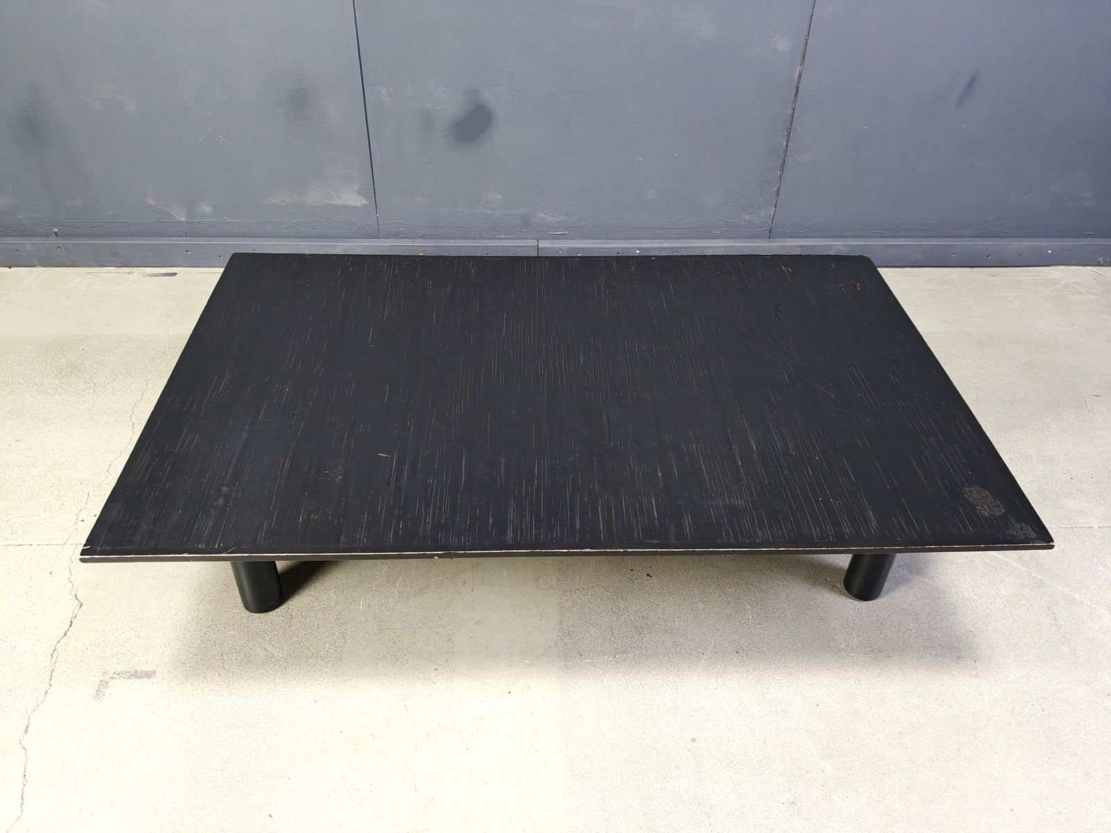 Xl Belgian Coffee Table In Ebonized Wenge And Bamboo Attributed To Axel Vervoordt, 1980s photo furniture