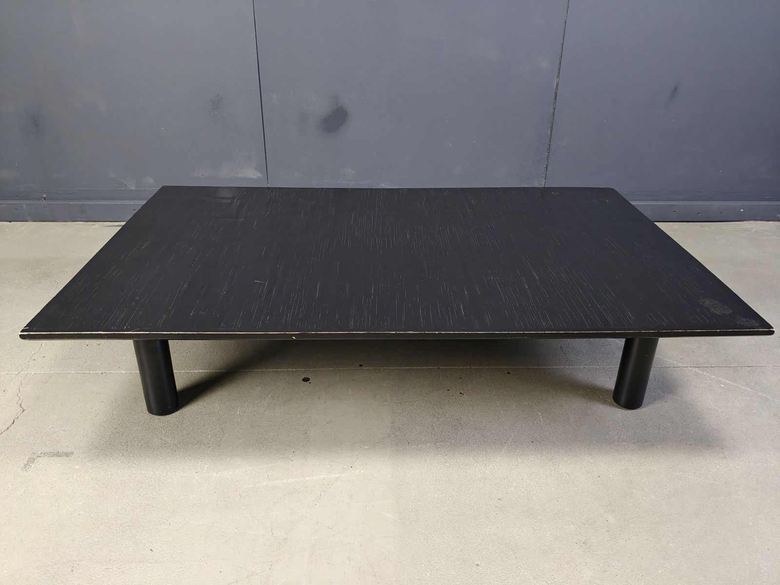Xl Belgian Coffee Table In Ebonized Wenge And Bamboo Attributed To Axel Vervoordt, 1980s