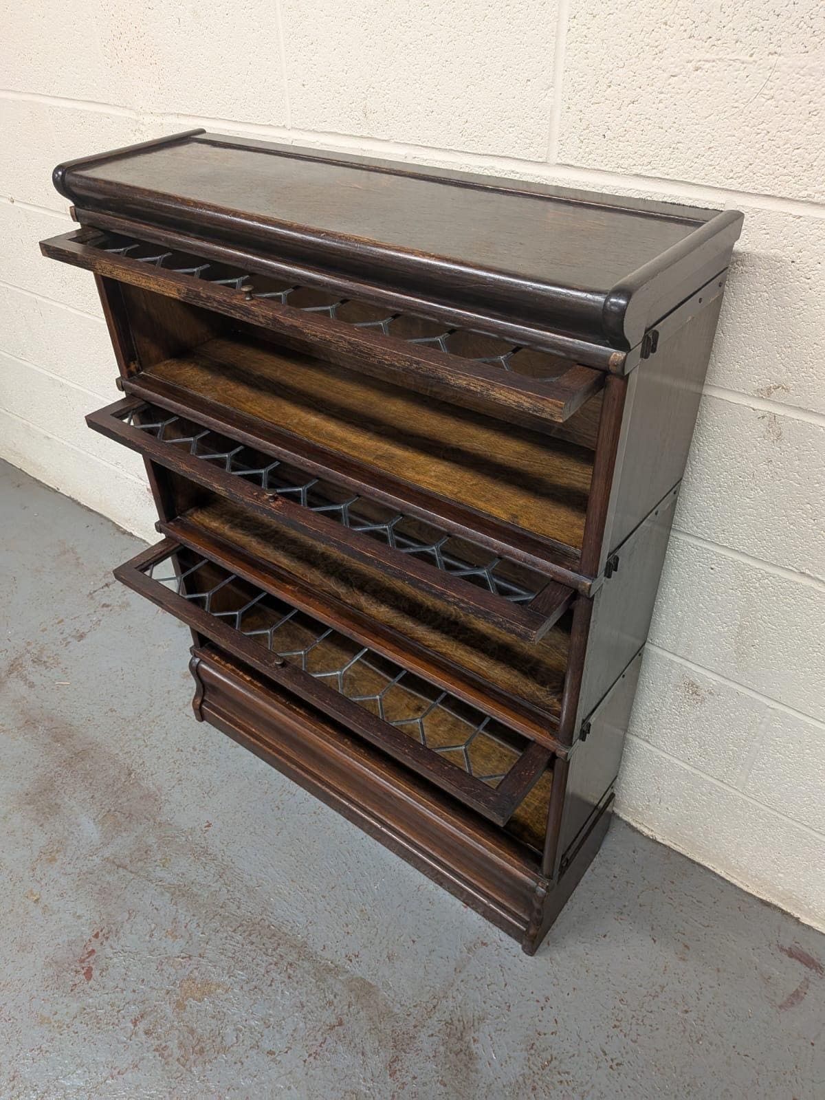 photo furniture Victorian Globe Wernicke Oak Three Tier Barristers Bookcase
