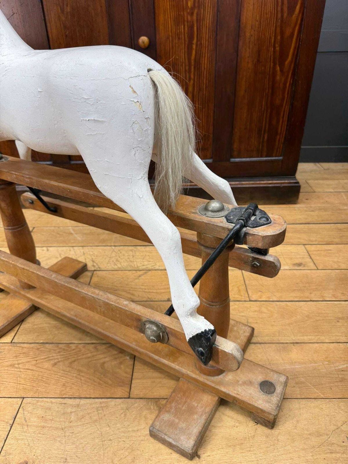 photo furniture Antique G&J Lines ‘Sportiboy’ Rocking Horse C.1910 – Original Stand, Collectible