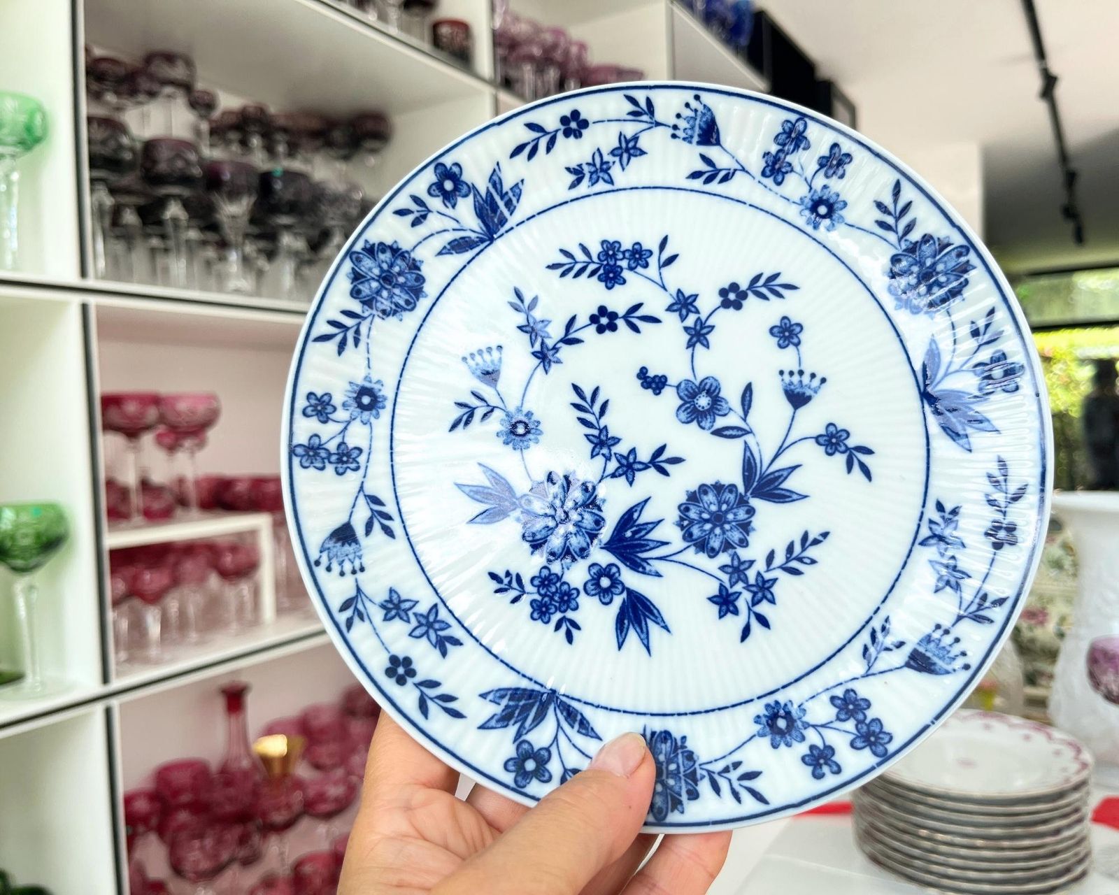 Blauw Witte Bordjes | 6 Stuks | Antieke Kleine Bordjes photo Woonaccessoires