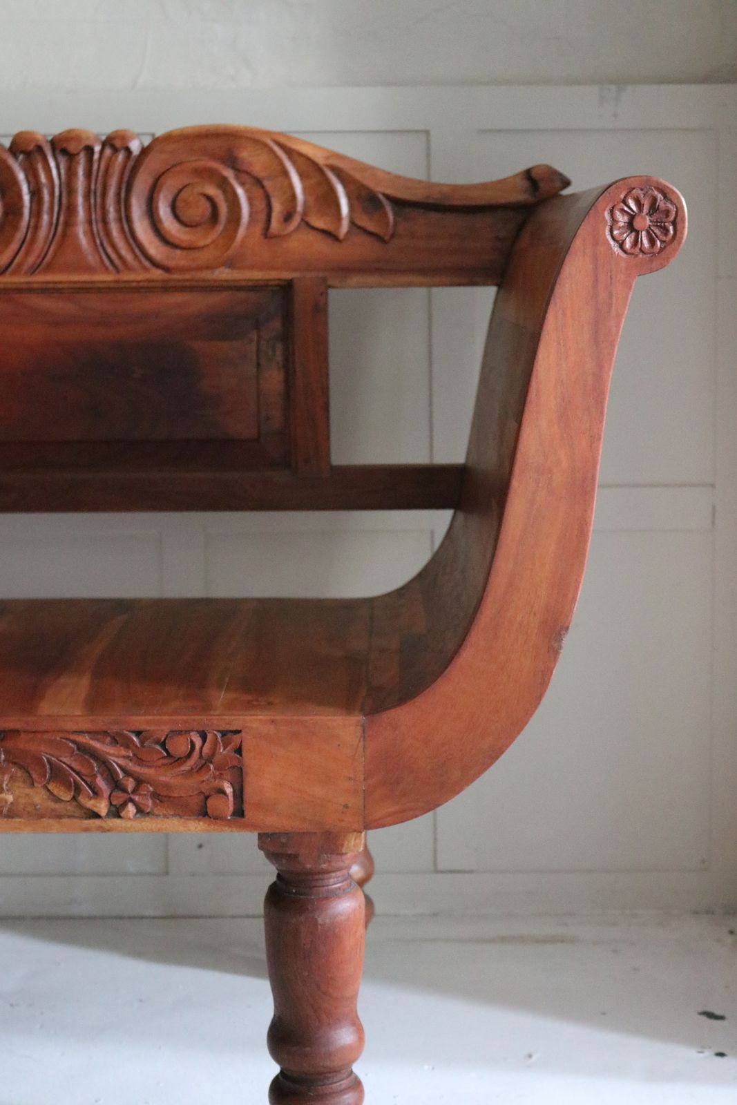 250.0 Large Eastern Carved Throne Armchair Hardwood photo