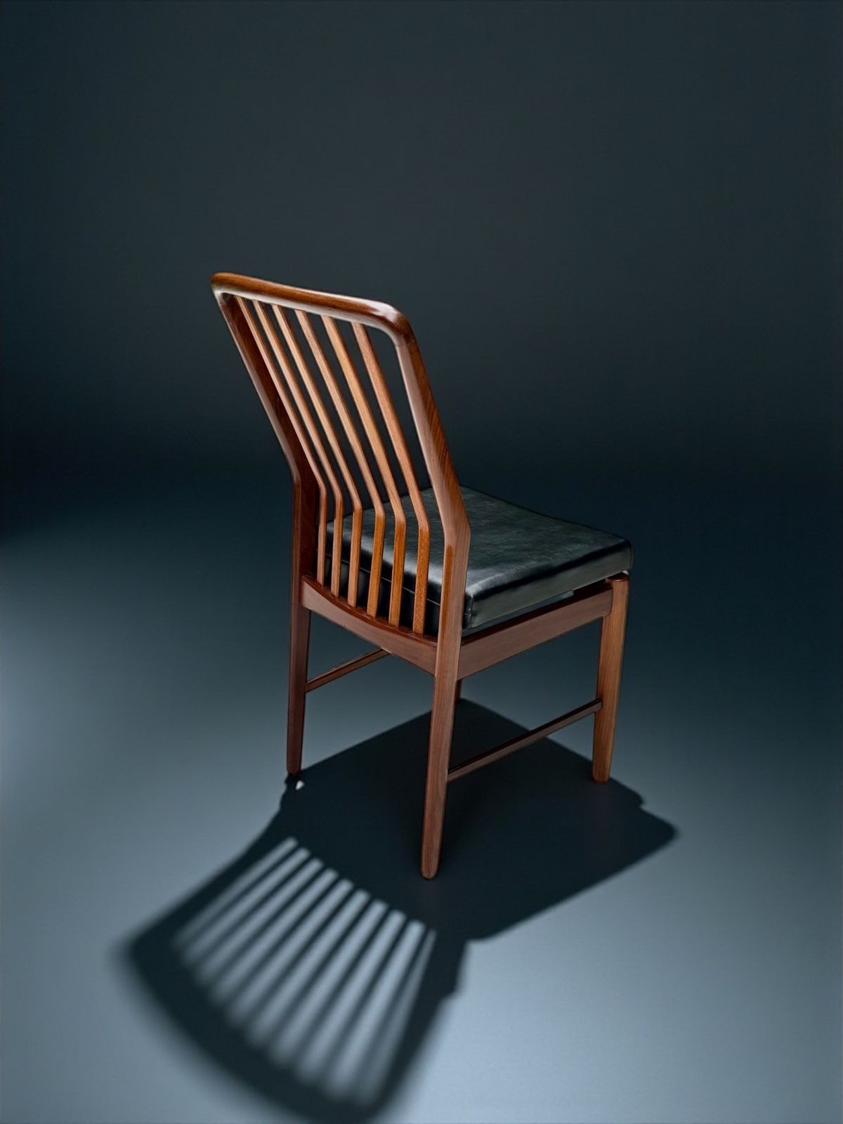 Svend Aage Madsen Stick Back Chair In Teak & Leather, Denmark 1950's photo buy