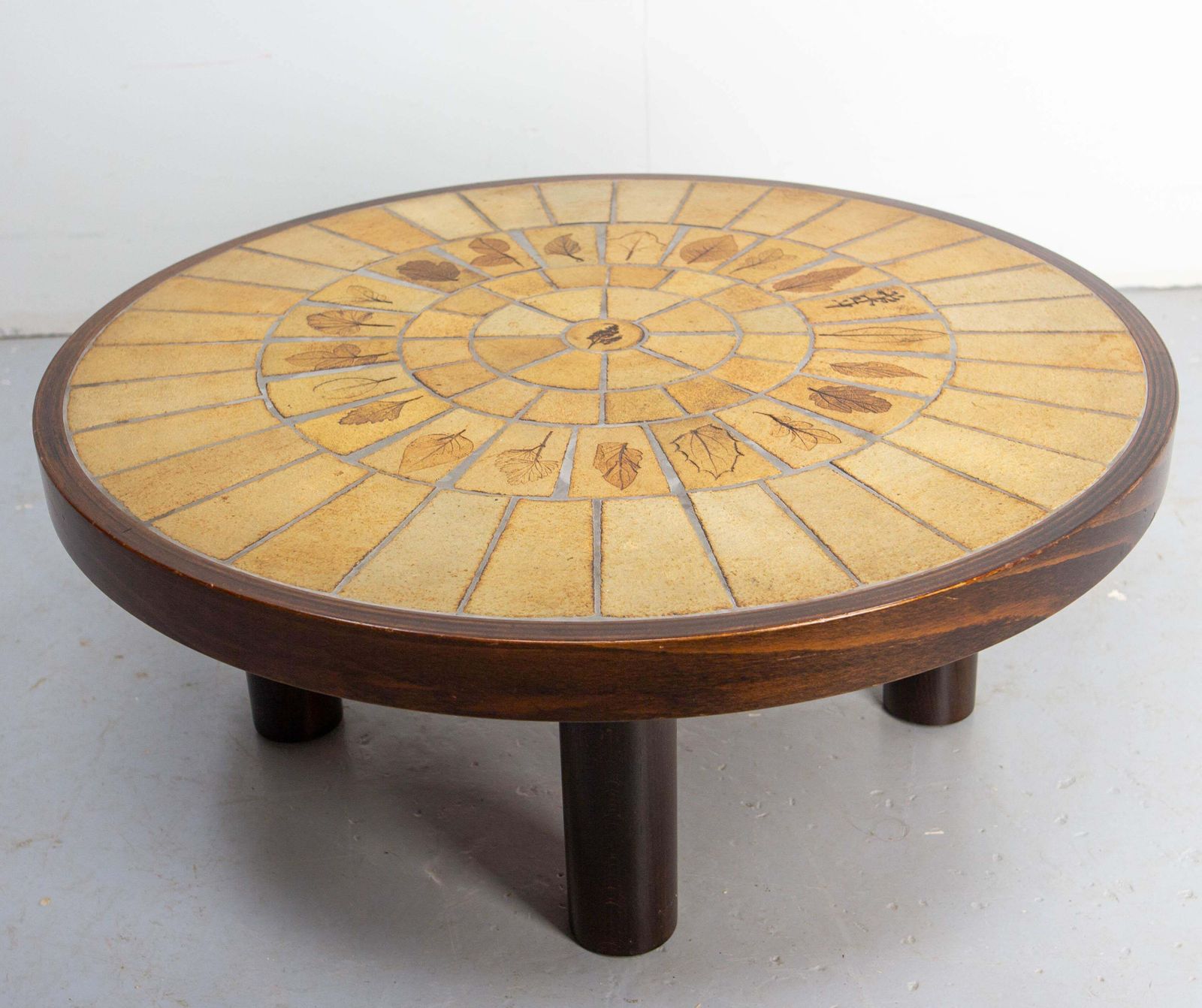 French Round Coffee Table With Ceramics In The Capron Style photo furniture