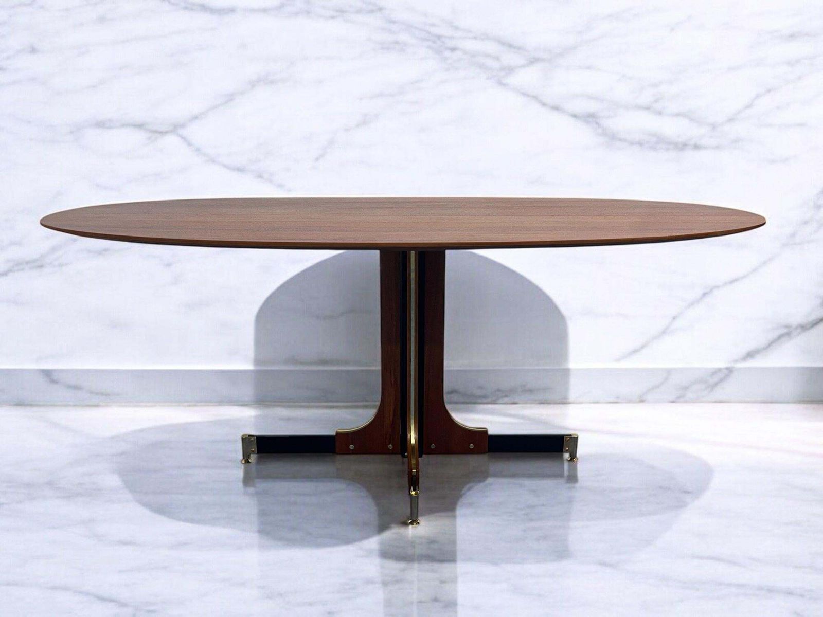 Italian Mid Century Dining Teak Table Attributed To Ignazio Gardella, 1960s photo Furniture