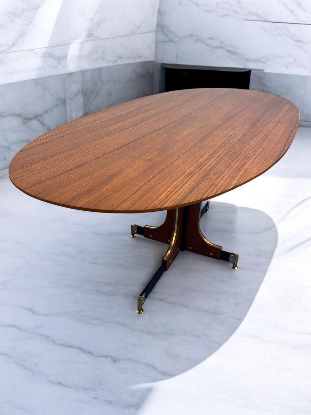 photo vinterior Italian Mid Century Dining Teak Table Attributed To Ignazio Gardella, 1960s