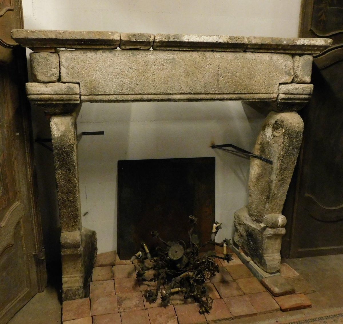Important And Huge Gotich Fireplace Mantel In Gray Stone, France, 14th Century photo Home Fixtures