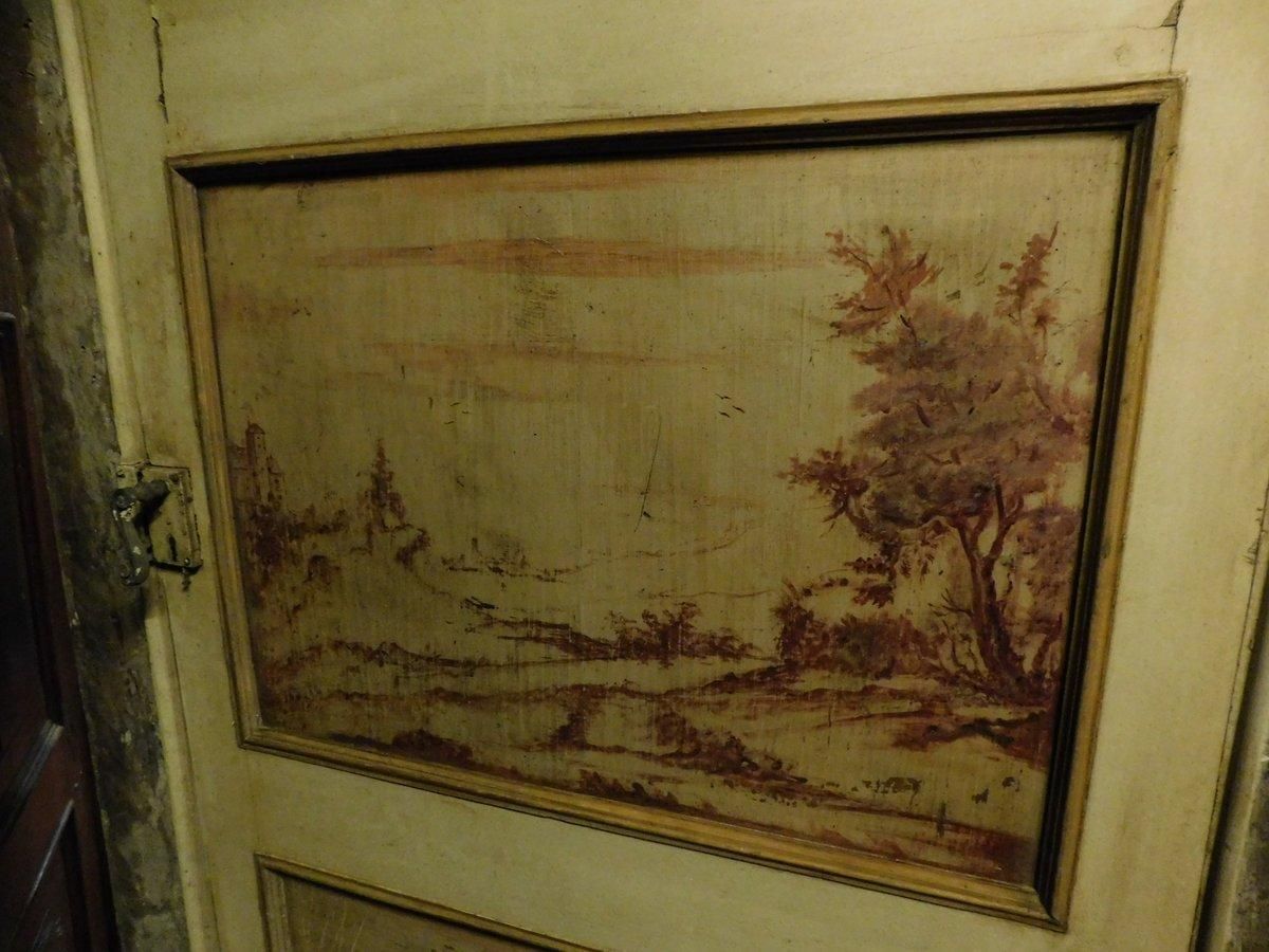 Painted Door With Frame, Decorated And Richly Painted Both Sides, '700 Italy photo 7416.0