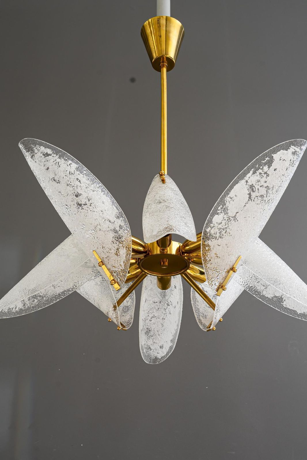 Rupert Nikoll Chandelier With Original Lucite Shades Vienna Around 1960s photo Lighting