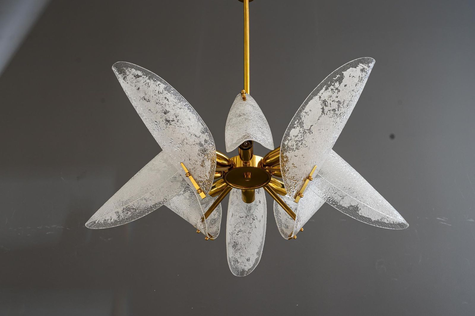 photo furniture Rupert Nikoll Chandelier With Original Lucite Shades Vienna Around 1960s