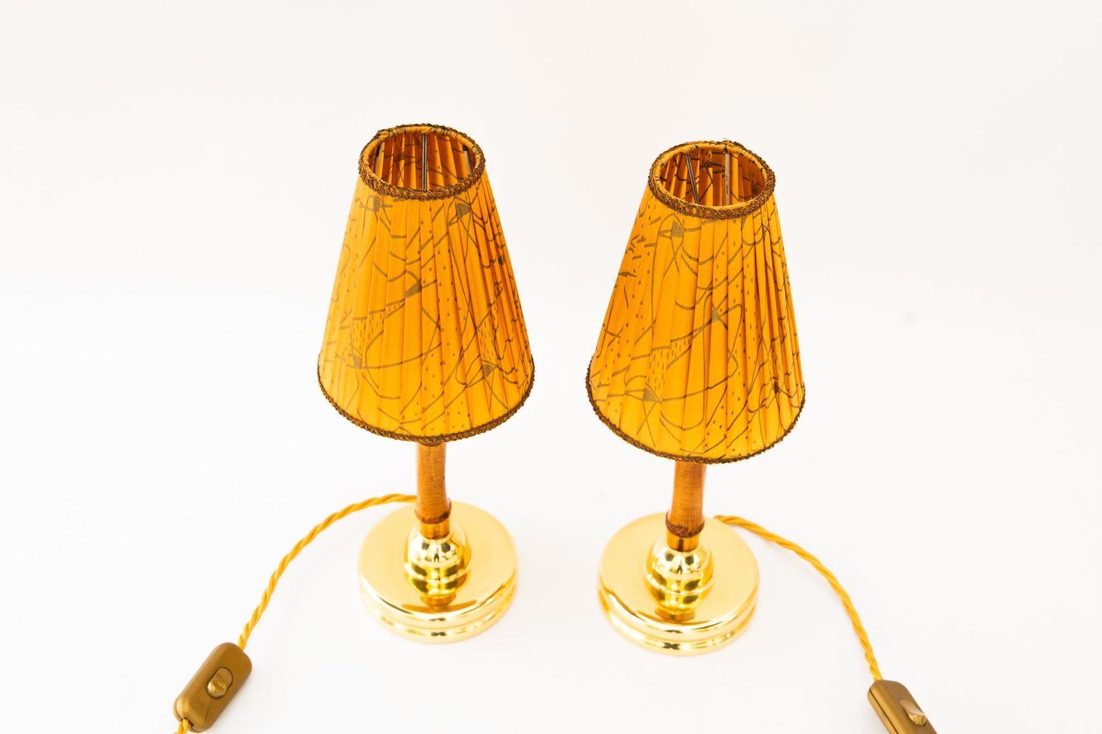 2x Rupert Nikoll Table Lamps With Original Fabric Shade Vienna Around 1950s photo furniture