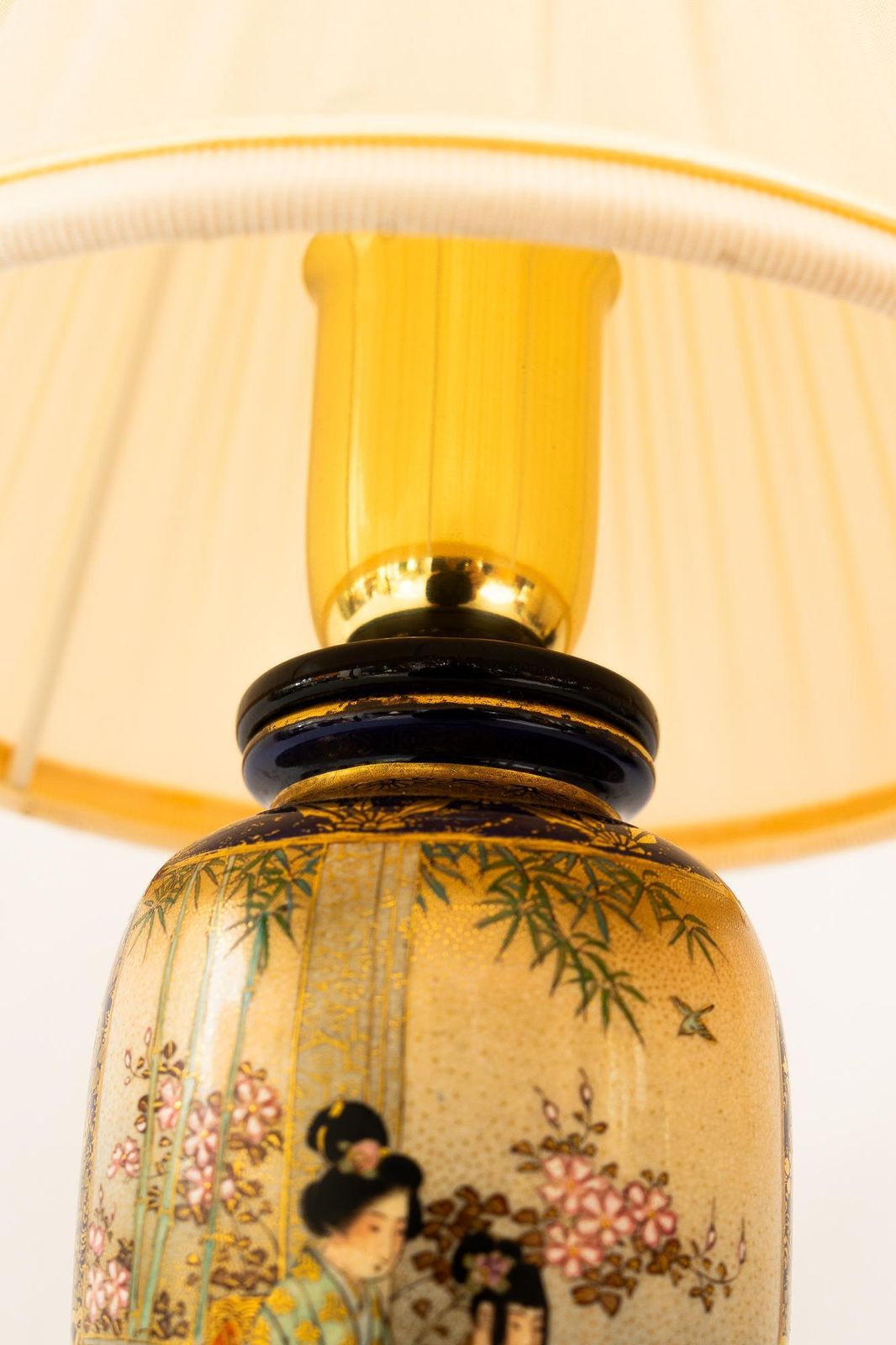 Art Deco Ceramic Table Lamp With Fabric Shade Vienna Around 1920s photo 388.0