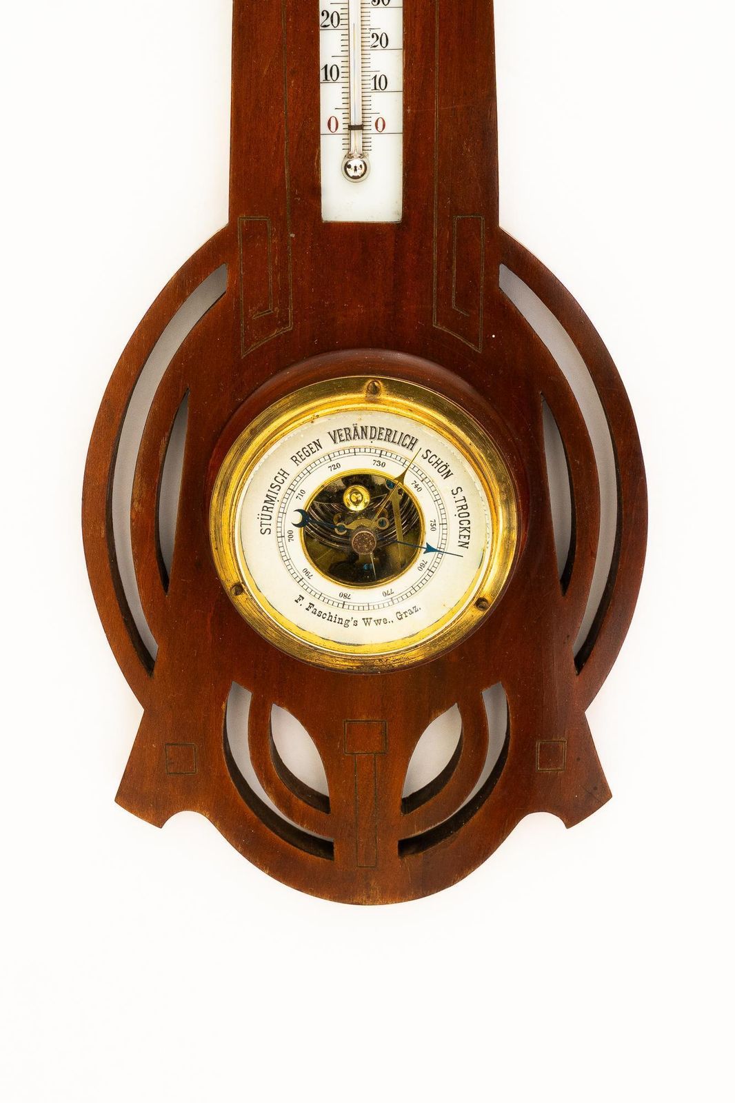 Art Deco Wood Weatherstation Vienna Around 1920s photo for sale
