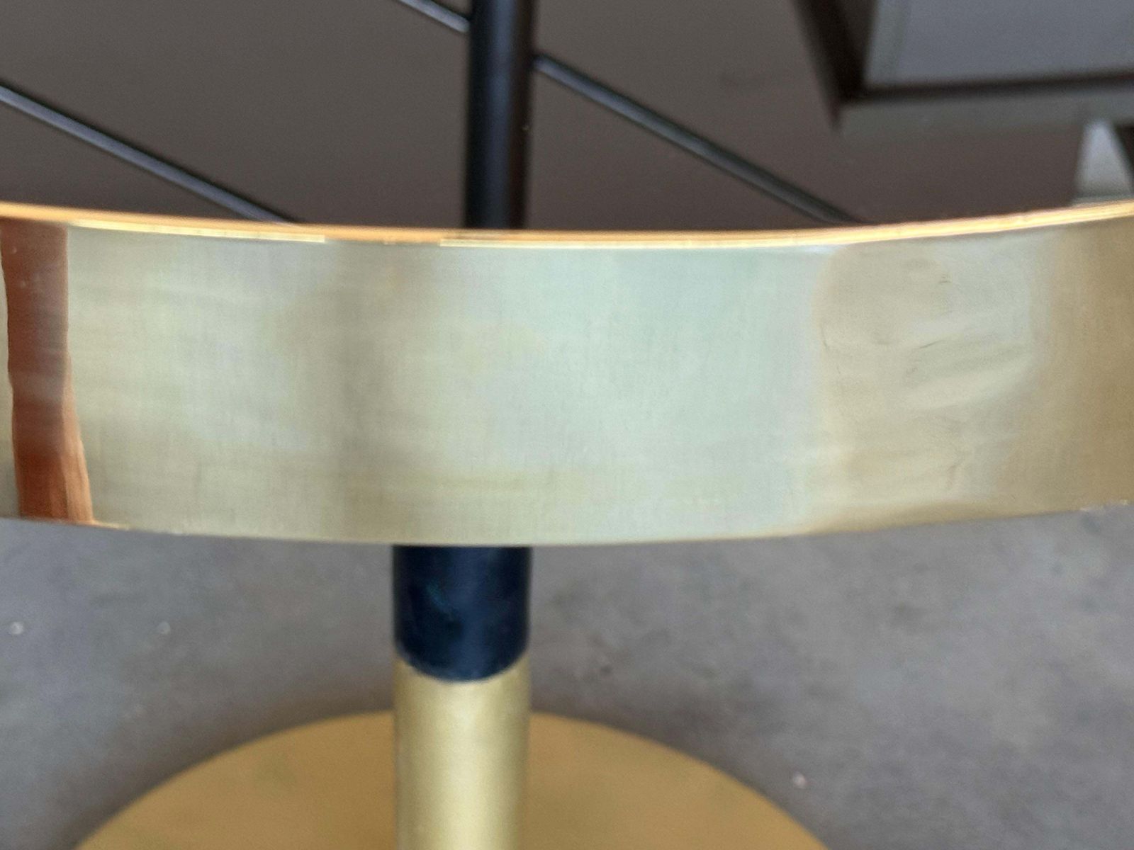 1970s Hollywood Regency Round Cantilever Brass Dinning Table With Black Glass photo buy