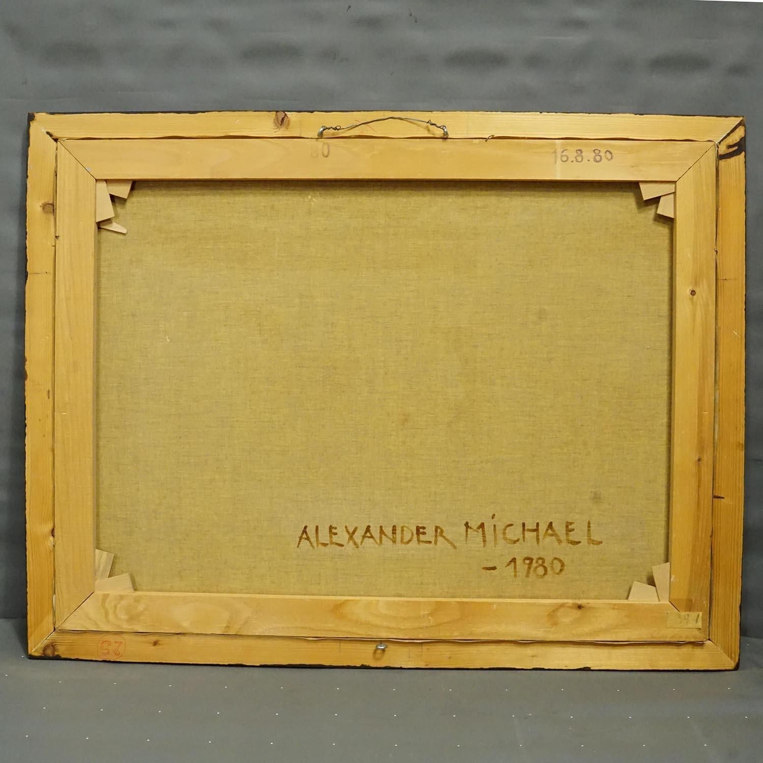 Alexander Michael Oil Painting – Begonias And Geraniums, 1980 photo 520.0