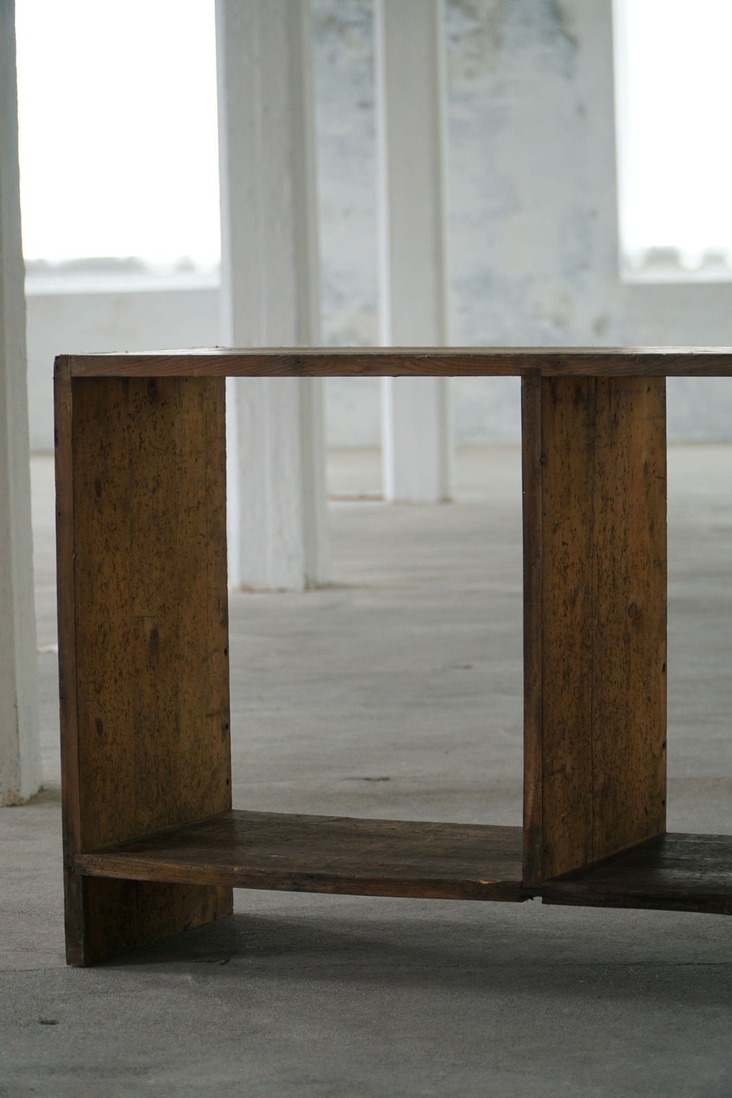 Primitive Early 20th Century French Shelf In Patinated Oak, Wabi Sabi, 1920s photo Furniture