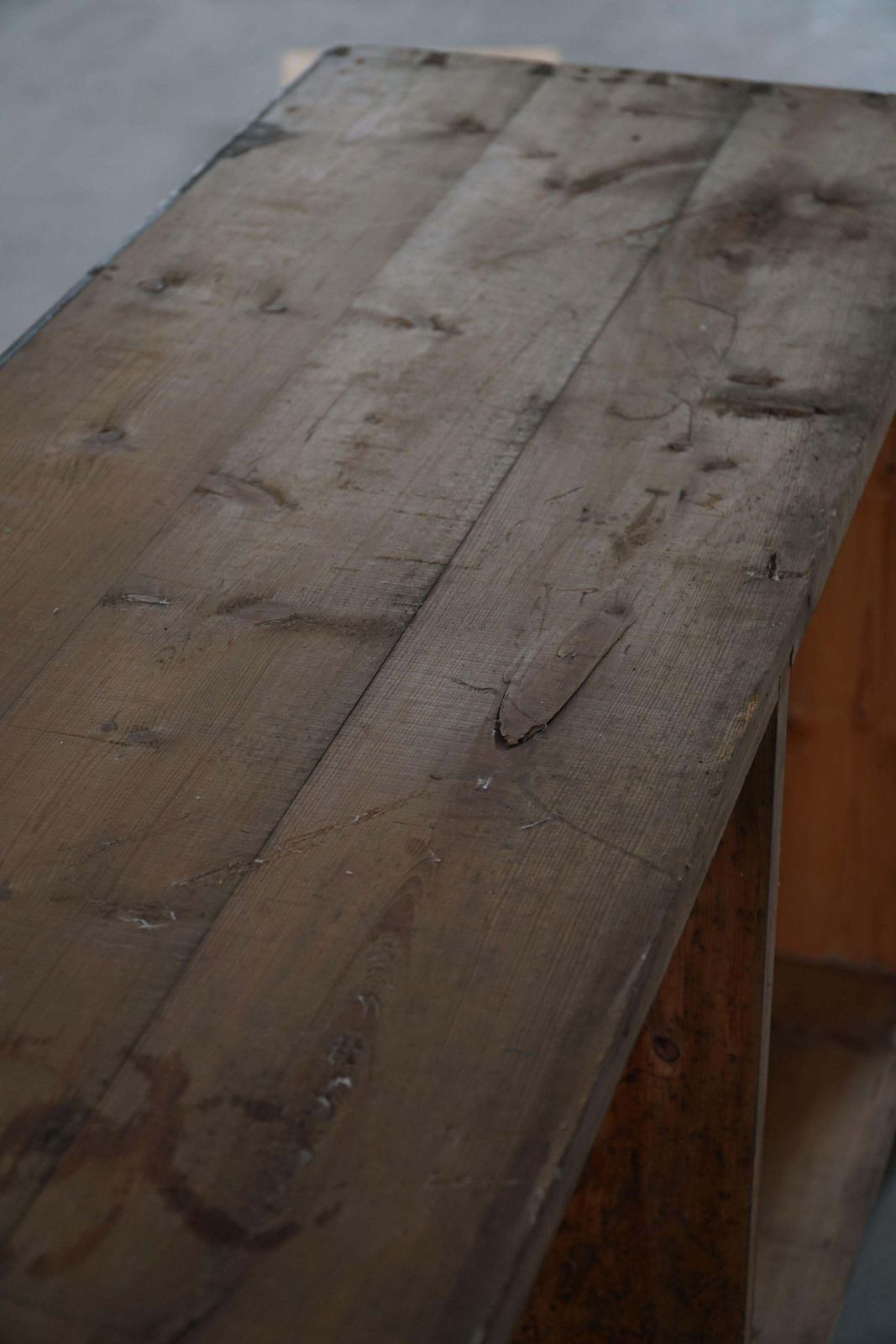 Furniture Primitive Early 20th Century French Shelf In Patinated Oak, Wabi Sabi, 1920s photo
