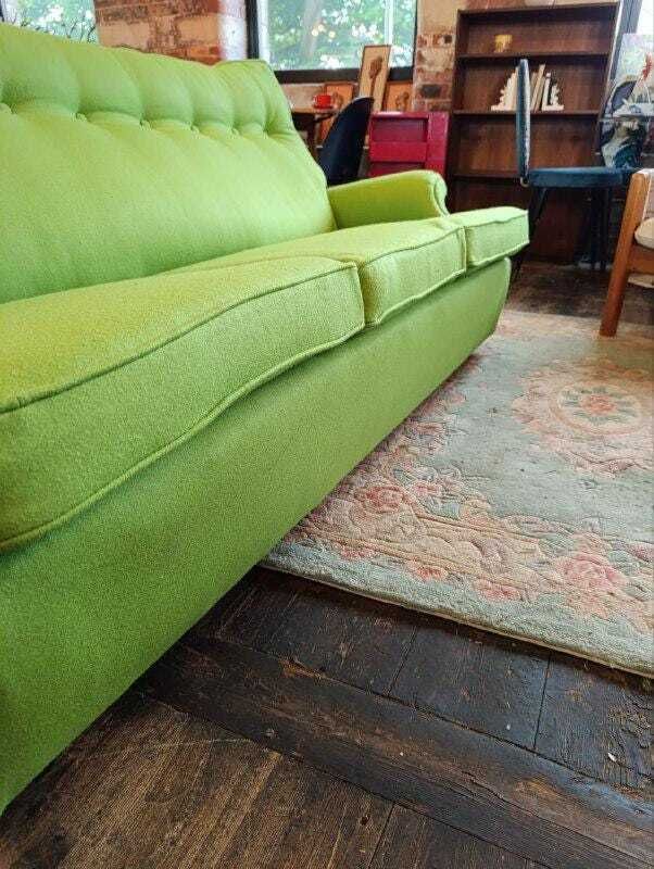Iconic Parker Knoll N30 Sofa   Apple Green Wool   1960s British Design photo Furniture