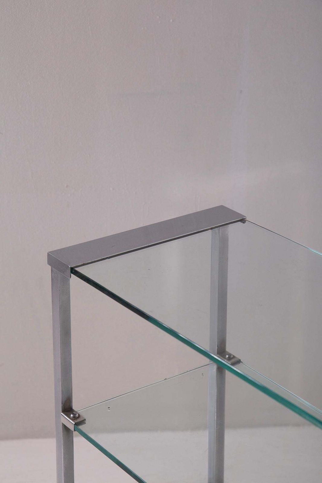 Italian Console Table Or Magazine Rack In Glass From The 1970s photo vinterior