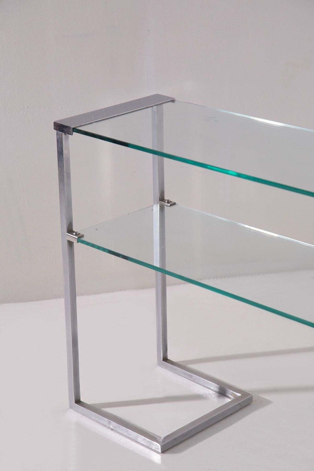 Italian Console Table Or Magazine Rack In Glass From The 1970s photo buy