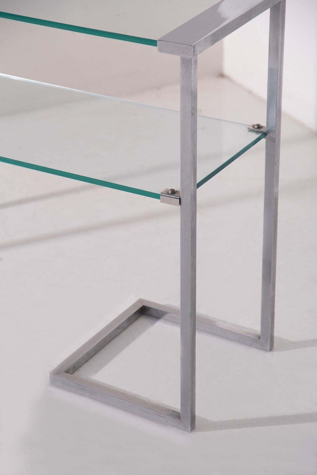 photo for sale Italian Console Table Or Magazine Rack In Glass From The 1970s