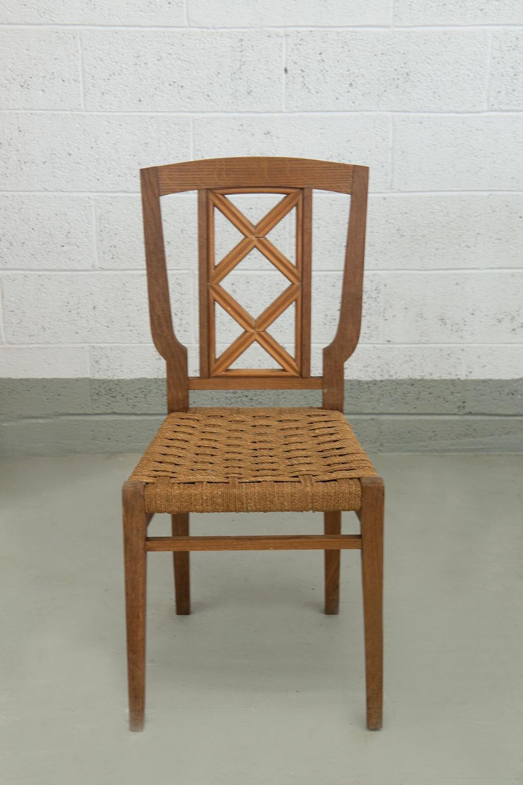 Set Of Eigth Italian Dining Chairs By Paolo Buffa Attr. In Rope photo Furniture