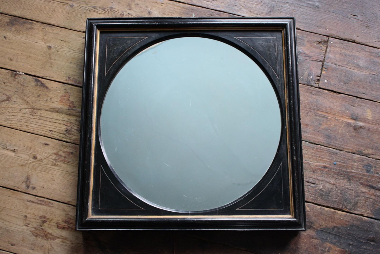 Home Decor Late 19th Century Aesthetic Movement Ebonised & Gilt Ripple Mirror photo