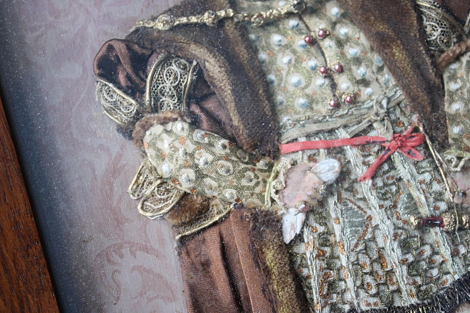 Art Early 20th Century Folk Art Appliqué Collages Henry VII & Queen Elizabeth 1st photo