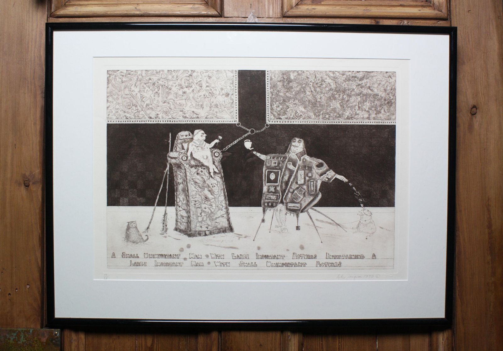 Satirical Lithograph By Peter Jacques "Unimportant Man" Artist Royal Academy photo vintage